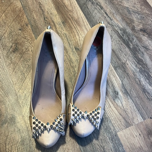 Vince Camuto Nude Heels with Studded Detail - Picture 2 of 3